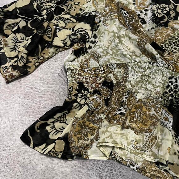 Dressbarn 2000s print boho blouse - Picture 3 of 7